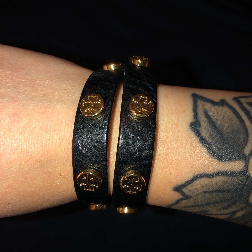 Tory Burch Studded Leather Wrap Bracelet